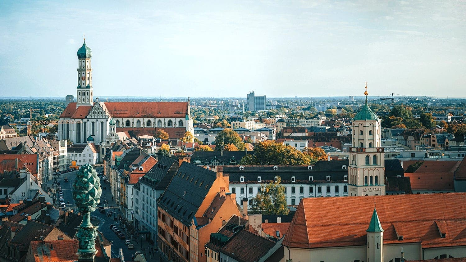Vista panoramica di una città tedesca durante un anno all’estero in Germania, tra vita urbana, cultura locale e sistema scolastico tedesco.